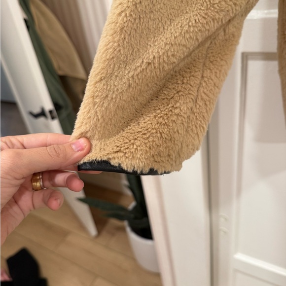 Commense Tan Teddy Jacket with Black Accents - Picture 3 of 4